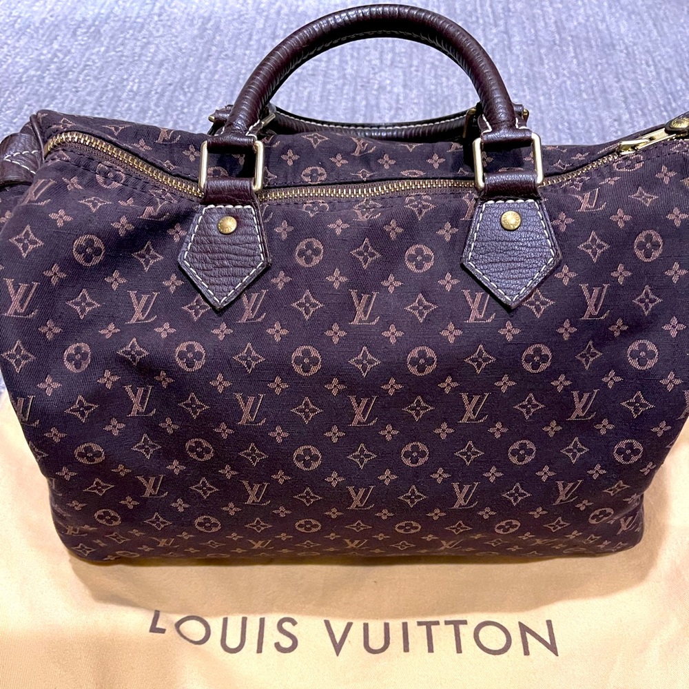Authentic Louis Vuitton Monogram Canvas Mini Lin Speedy